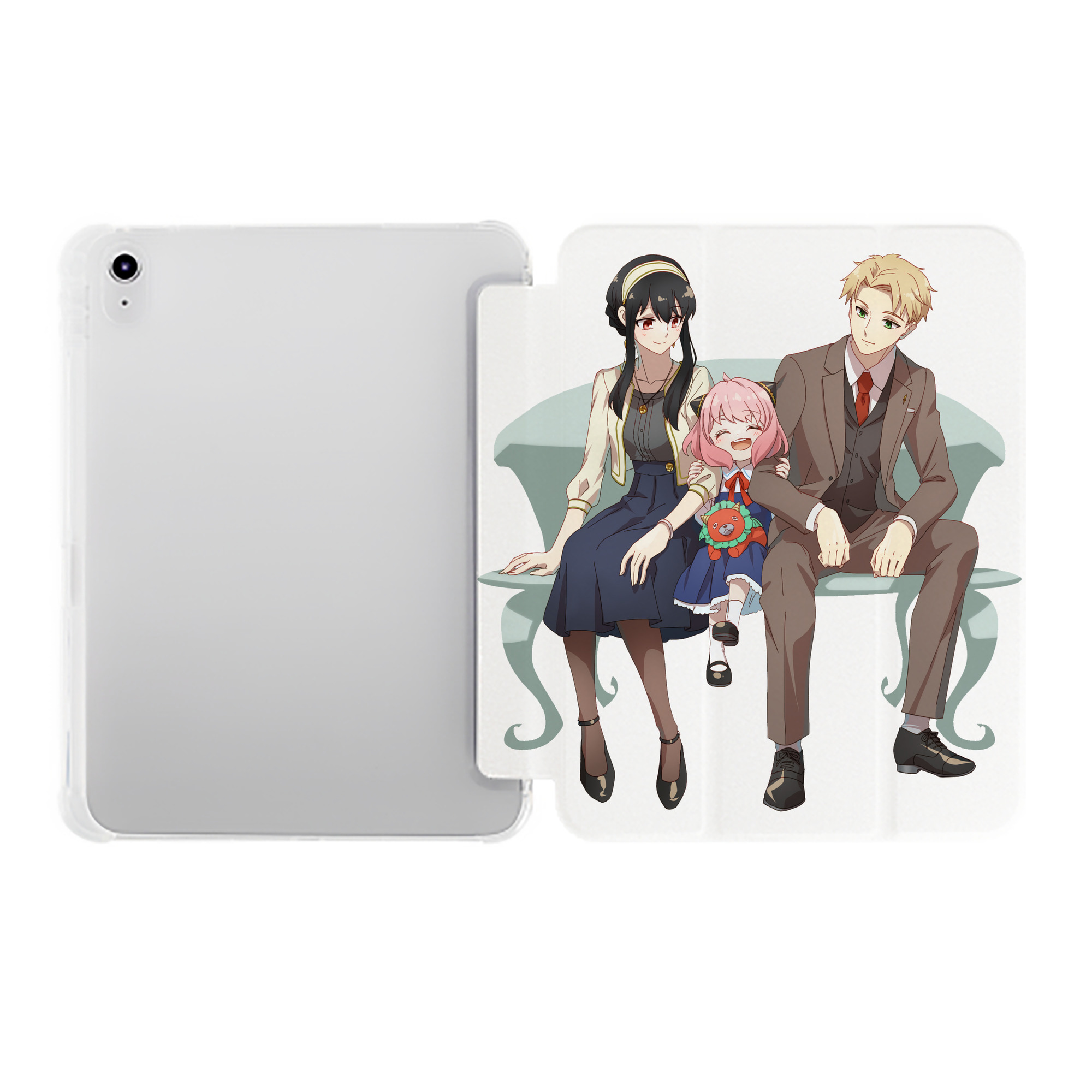 （画像用） SPY×FAMILY间谍家家酒 IPad ケース ペン収納付き 三つ折りスタンド PUレザー×シリコン 対応機種9.5/10.5/10.9インチ